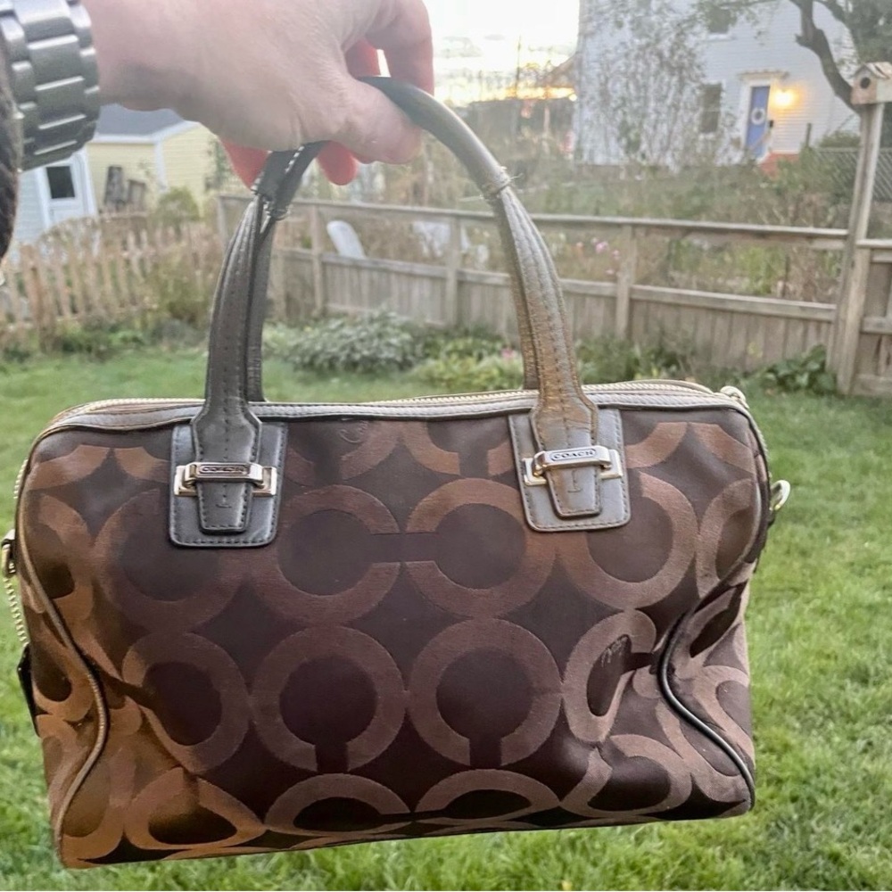 Coach Taylor Op Art Signature Jacquard Medium Satchel. F25503 - Picture 7 of 7